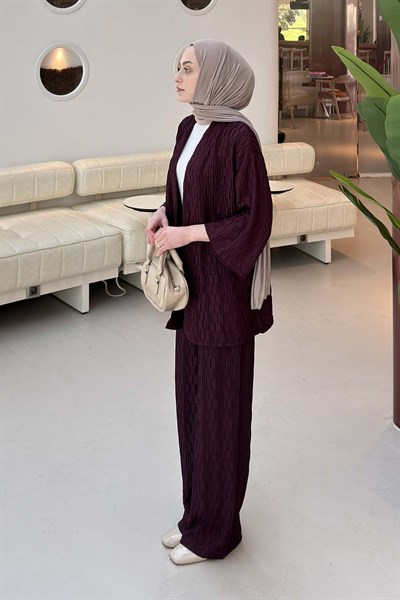 Raşel Kimono Takım Mürdüm