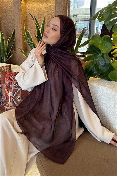 Halka Desen Ferah Şal Koyu Bordo