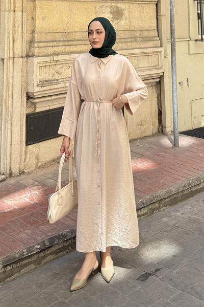 Pat Detaylı Elbise Taş