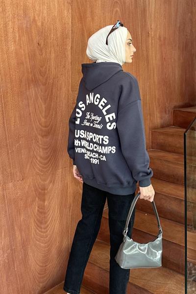 Los Angeles Baskı Detaylı  Sweat Füme