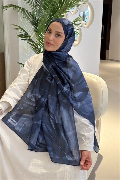 Brush Desen Soft Şal Lacivert