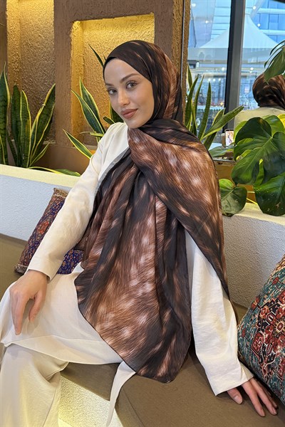 Ceylan Desen Soft Şal Kahverengi