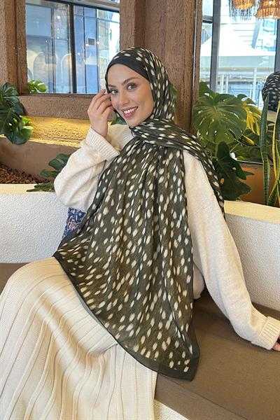 Ceylan Desen Soft Şal Haki