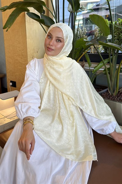 Bloom Desen Ayrobin Floş Jakar Şal Sarı