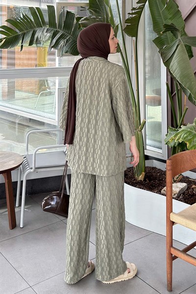 Raşel Kimono Takım Çağla Yeşili