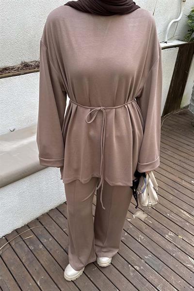 İkili Tesettür Takım Soft Kahve