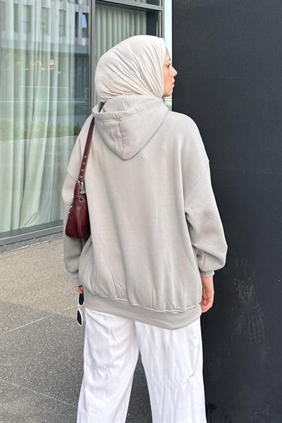 Brooklyn Baskılı Üç İplik Sweat Gri