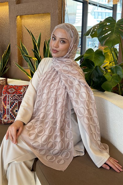 Halka Desen Ferah Şal Bej