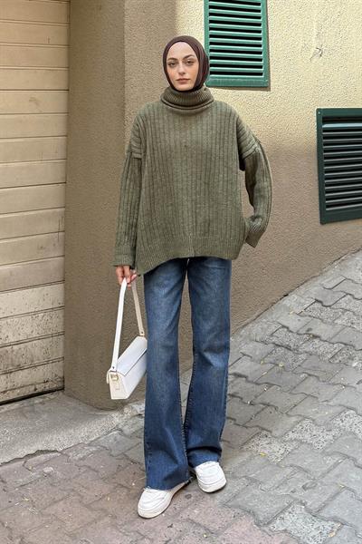 Balıkçı Yaka Kazak Haki