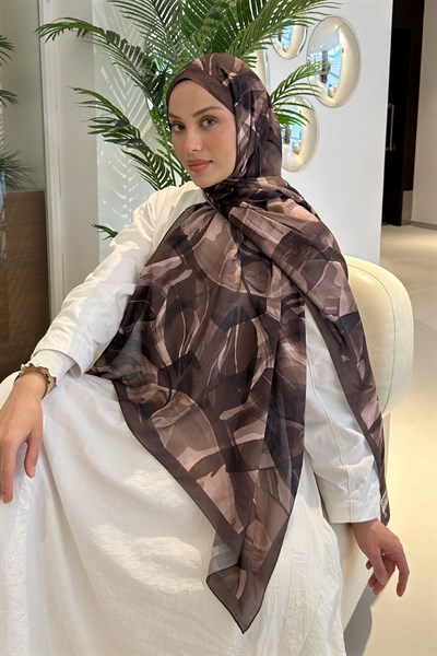 Brush Desen Soft Şal Kahverengi
