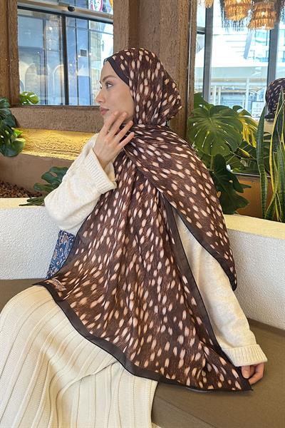 Ceylan Desen Soft Şal Kahverengi