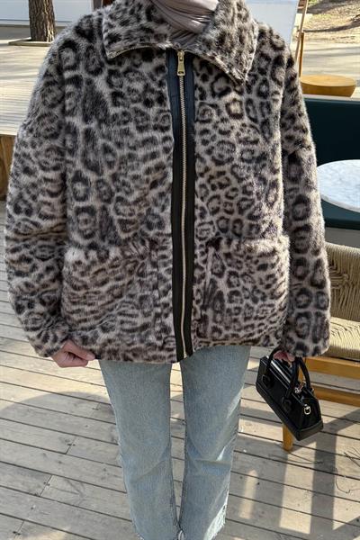 Leopar Desen Mont Soft Kahve