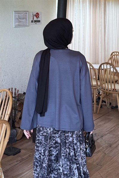 Kol Armalı Sweatshirt Antrasit