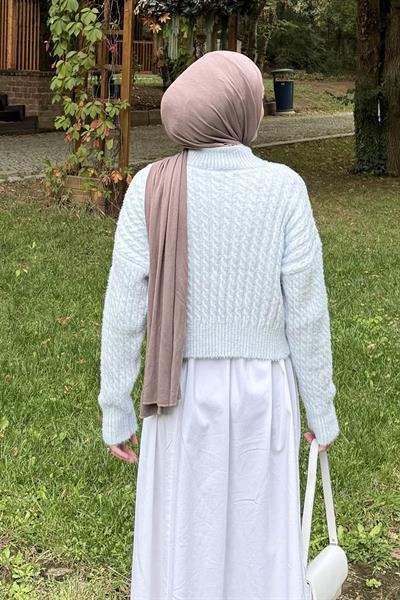 Crop Triko Kazak Bebe Mavisi