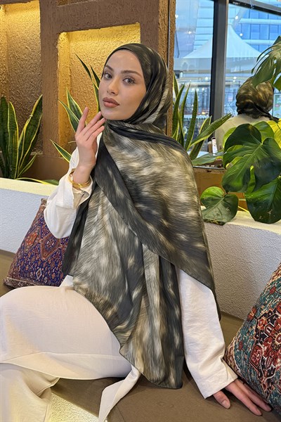 Ceylan Desen Soft Şal Haki