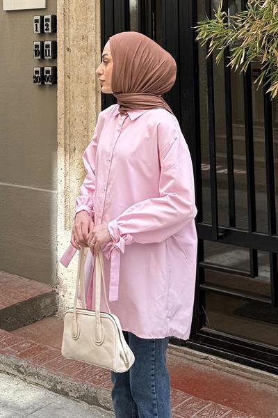 Kol Detaylı Gömlek 
Oversize Gömlek Pembe