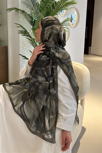 Brush Desen Soft Şal Haki