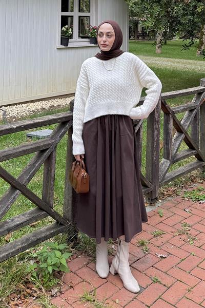 Crop Triko Kazak Kemik