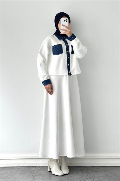 Garnili Scuba Takım Beyaz