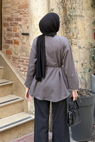 Yırtmaç Detaylı Sweat Antrasit