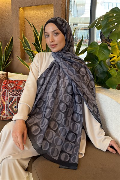 Halka Desen Ferah Şal Antrasit