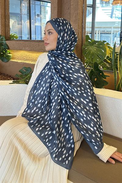 Ceylan Desen Soft Şal İndigo