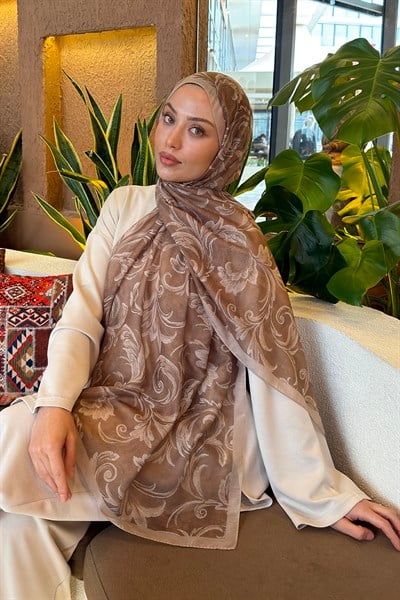 Etnik Desen Ferah Şal Camel
