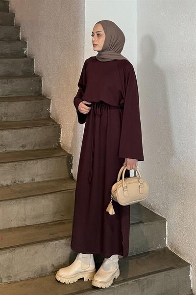 Bağlama Detaylı Elbise Bordo