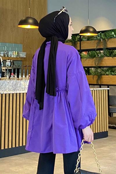 Lopez Balon Kol Tunik Mor