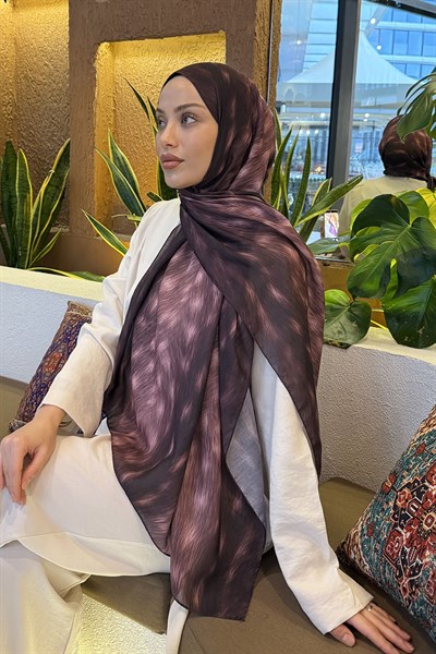 Ceylan Desen Soft Şal Koyu Bordo