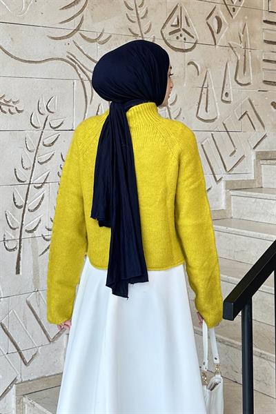 Örgülü Kazak Hardal Sarısı