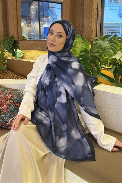 Batik Desen Soft Şal Lacivert