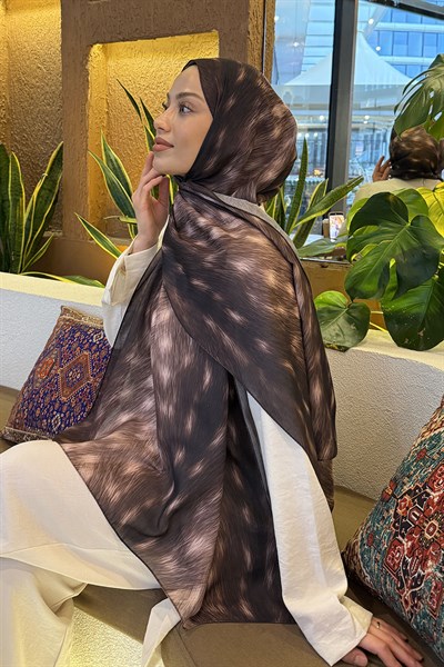 Ceylan Desen Soft Şal Acı Kahverengi