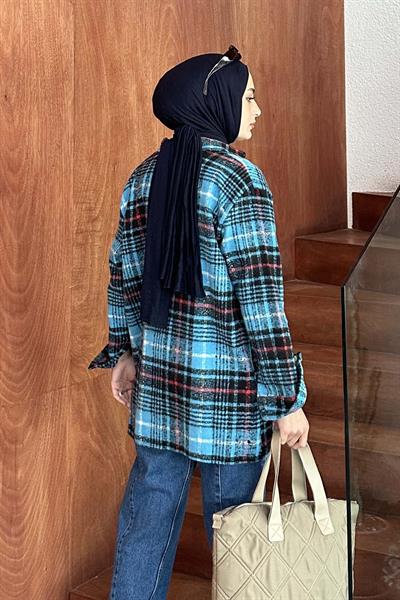 Ekose Desen Çift Cep Detaylı  Oduncu Gömlek Bordo