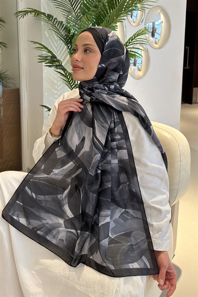 Brush Desen Soft Şal Siyah