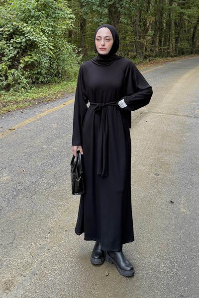 Arma Detaylı Elbise Siyah