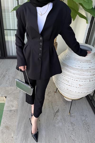 Pensli Ceket-Pantolon İkili Takım Siyah