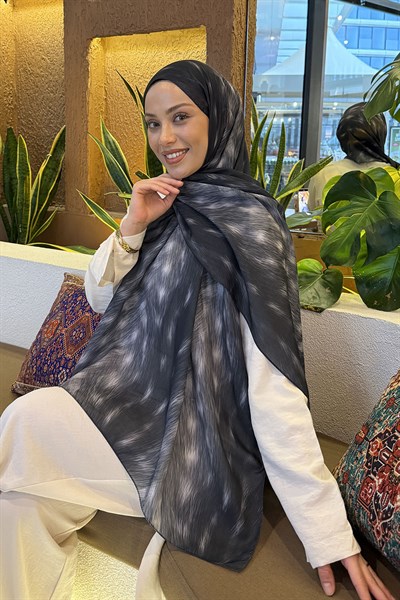 Ceylan Desen Soft Şal Siyah
