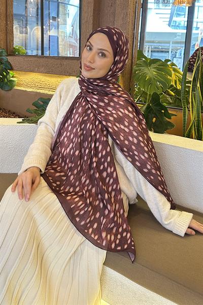 Ceylan Desen Soft Şal Bordo