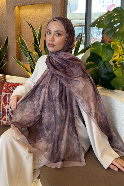 Gül Çiçek Desen Ferah Şal Toprak