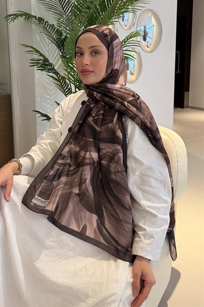 Brush Desen Soft Şal Acı Kahverengi