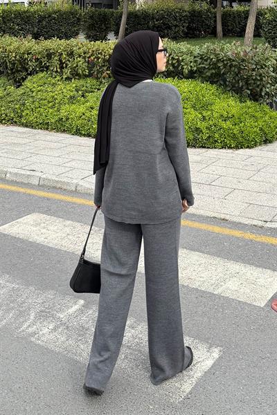 Cepli Hırkalı Takım Gri