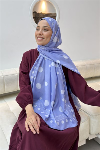 Puantiye Desen Soft Şal Lila