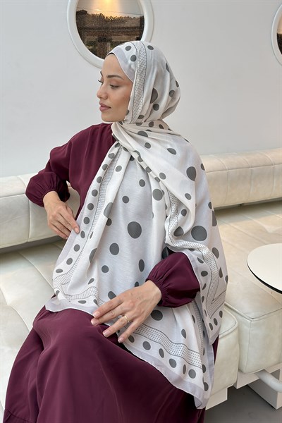 Puantiye Desen Soft Şal Bej