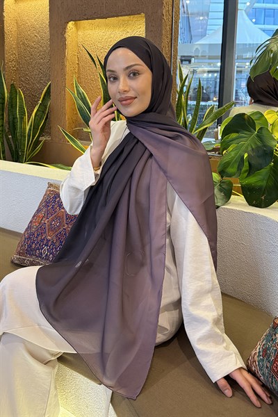 Degrade Desen Soft Şal Mürdüm