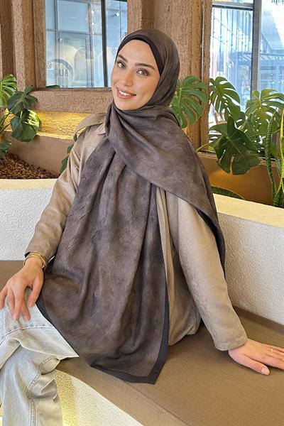 Bulut Desen Bambu Şal Siyah Kahverengi