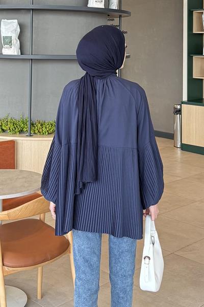 Bağlama Detaylı Tunik Lacivert