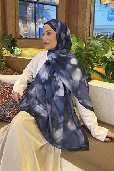 Batik Desen Soft Şal Lacivert