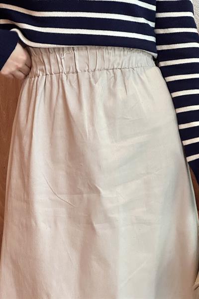 Bel Lastikli Tesettür Etek Taş