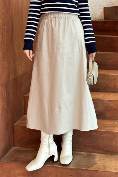 Bel Lastikli Tesettür Etek Taş